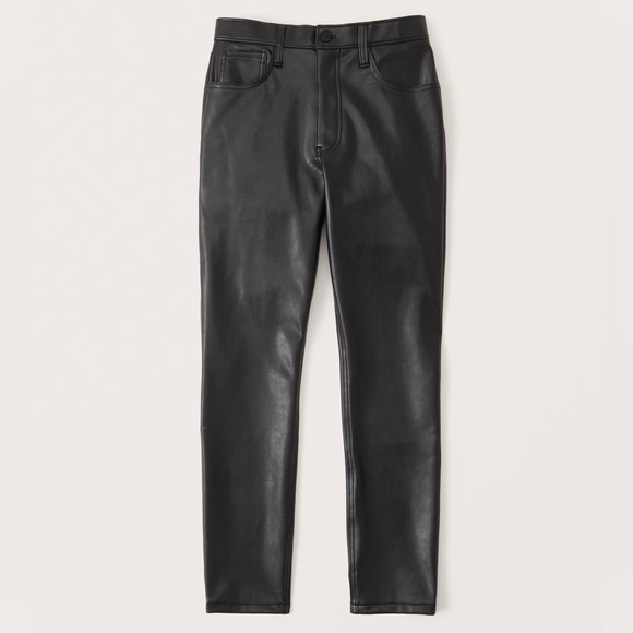 Abercrombie Vegan Leather Skinny Pant - Black (26 Short) - Picture 4 of 11